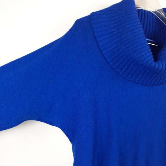 INC Blue Cowl Neck Fold Over Turtleneck Dolman Cro - Picture 6 of 11